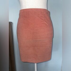 Blush Pink Corduroy Pencil Skirt